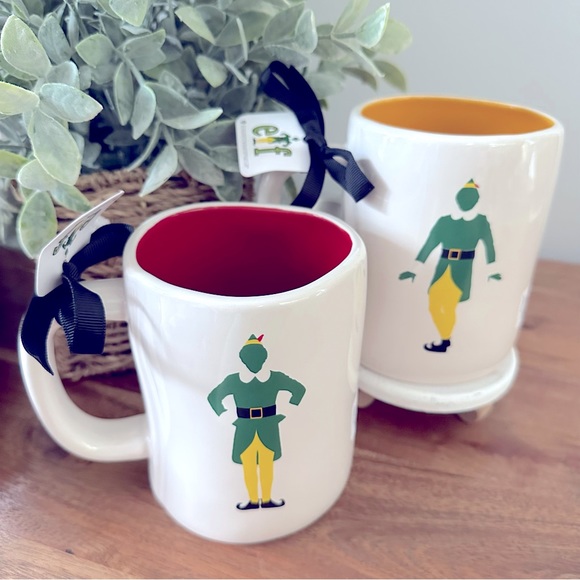 2 Rae Dunn Double Sided Elf Mugs, Smiling’s My Favorite & Son Of A Nut Cracker - Picture 2 of 2
